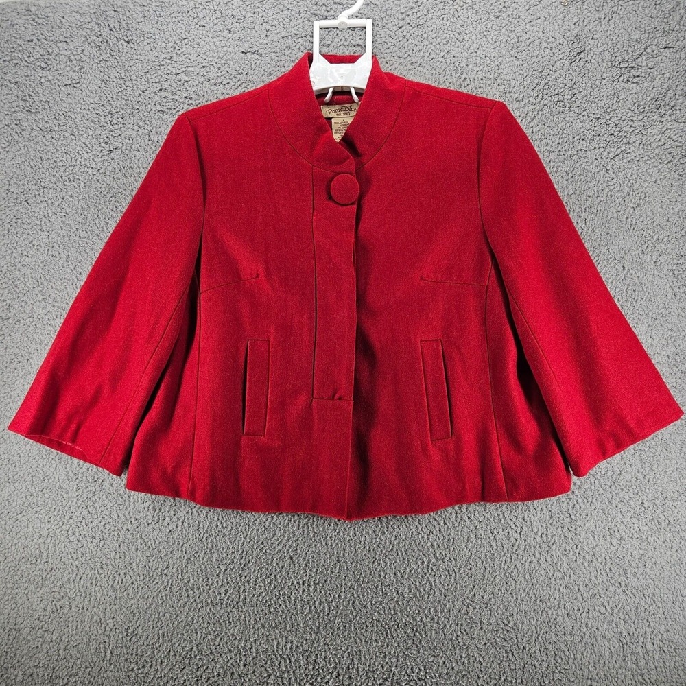 Paris Blues Jacket Coat Blazer Christmas Red Womens Size L Wool blend